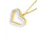 9ct-Gold-Two-Tone-Diamond-Cut-Heart-Pendant Sale