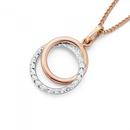 9ct-Rose-Gold-Two-Tone-Double-Circle-Pendant Sale