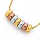 9ct-Gold-Tri-Tone-Medium-7-Lucky-Rings-on-45cm-9ct-Gold-Chain Sale