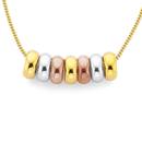 9ct-Gold-Tri-Tone-40cm-7-Rings-Of-Luck-Necklet Sale