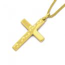 9ct-Gold-Footprint-Cross-with-Verse-on-Back-Pendant Sale