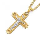 9ct-Gold-Two-Tone-Crucifix-Pendant-with-Love-God-on-Back Sale