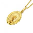 9ct-Gold-Oval-Diamond-Cut-Mother-Child-Pendant Sale