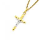 9ct-Gold-Two-Tone-Crucifix-Pendant Sale