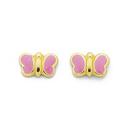 9ct-Gold-Pink-Enamel-Butterfly-Childrens-Stud-Earrings Sale