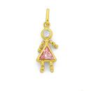 9ct-Gold-Pink-Cubic-Zirconia-Little-Girl-Pendant Sale