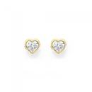 9ct-Gold-Cubic-Zirconia-Heart-Stud-Earrings Sale