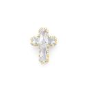 9ct-Gold-Cubic-Zirconia-Cross-Single-Stud Sale