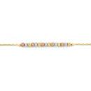 9ct-Gold-Three-Tone-27cm-Beaded-Cable-Anklet Sale