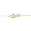 9ct-Gold-Three-Tone-27cm-Evil-Eye-Hamsa-Hand-Anklet Sale