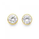 9ct-Gold-6mm-Cubic-Zirconia-Bezel-Set-Stud-Earrings Sale