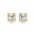 9ct-Gold-Cubic-Zirconia-Square-Stud-Earrings Sale
