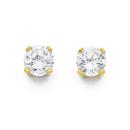 9ct-Gold-Cubic-Zirconia-Round-Stud-Earrings Sale