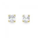 9ct-Gold-Cubic-Zirconia-Square-4-Claw-Stud-Earrings Sale