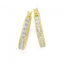 9ct-Gold-Cubic-Zirconia-Channel-Set-Hoops-14mm Sale