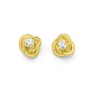 9ct-Gold-Cubic-Zirconia-Round-Knot-Stud-Earrings Sale