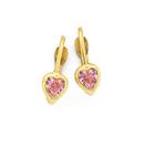 9ct-Gold-Pink-Cubic-Zirconia-Heart-Huggie-Earrings Sale