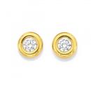 9ct-Cubic-Zirconia-5mm-Round-Bezel-Doughnut-Stud-Earrings Sale