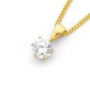 9ct-Gold-Cubic-Zirconia-Solitaire-Pendant Sale