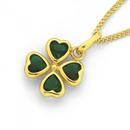 9ct-Gold-Cubic-Zirconia-Green-Clover-Pendant Sale