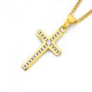 9ct-Gold-Cubic-Zirconia-Cross-Pendant Sale