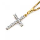 9ct-Gold-Cubic-Zirconia-Cross-Pendant Sale