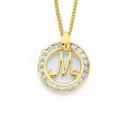 9ct-Gold-Cubic-Zirconia-Script-Initial-M-Pendant Sale