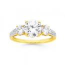 9ct-Gold-Cubic-Zirconia-Round-Brilliant-Trilogy-Shoulder-Dress-Ring Sale