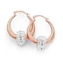 9ct-Rose-Gold-Crystal-Charm-Creole-Earrings Sale