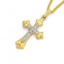 9ct-Gold-Crystal-Celtic-Style-Cross-Pendant Sale