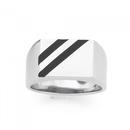 Steel-Double-Black-Line-Square-Signet-Ring Sale