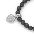 Silver-Black-Onyx-Pave-CZ-Heart-Bracelet Sale