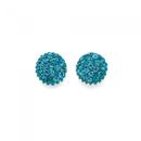 Silver-Aqua-Crystal-Dome-Stud-Earrings Sale