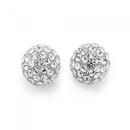 Sterling-Silver-White-Crystal-Ball-Studs Sale