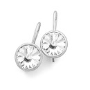 Sterling-Silver-Bezel-Set-White-Crystal-Drop-Earrings Sale