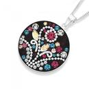 Sterling-Silver-Round-Multi-Colour-Crystal-Pendant Sale