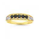 9ct-Gold-Black-Sapphire-and-Diamond-Ring Sale