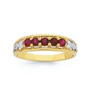 9ct-Gold-Created-Ruby-Diamond-Ring Sale