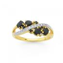 9ct-Gold-Black-Sapphire-Diamond-Crossover-Swirl-Ring Sale