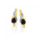 9ct-Gold-Sapphire-Diamond-Pear-Shape-Hoop-Earrings Sale