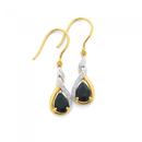 9ct-Gold-Black-Sapphire-Diamond-Drop-Earrings Sale