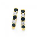 9ct-Gold-Black-Sapphire-Diamond-Huggie-Earrings Sale