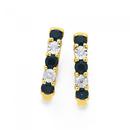 9ct-Gold-Black-Sapphire-Diamond-Huggie-Earrings Sale