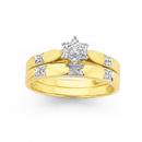 9ct-Gold-Diamond-Cluster-Bridal-Ring-Set Sale