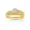 9ct-Gold-Diamond-Cluster-Bridal-Ring-Set Sale