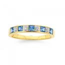 9ct-Gold-Created-Sapphire-Diamond-Ring Sale