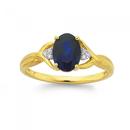 9ct-Gold-Created-Sapphire-Diamond-Ring Sale