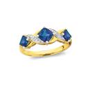 9ct-Gold-Created-Sapphire-Diamond-Ring Sale