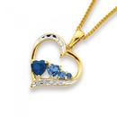 9ct-Gold-Created-Sapphire-and-Diamond-Pendant Sale