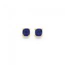 9ct-Gold-Created-Sapphire-5mm-Cushion-Stud-Earrings Sale